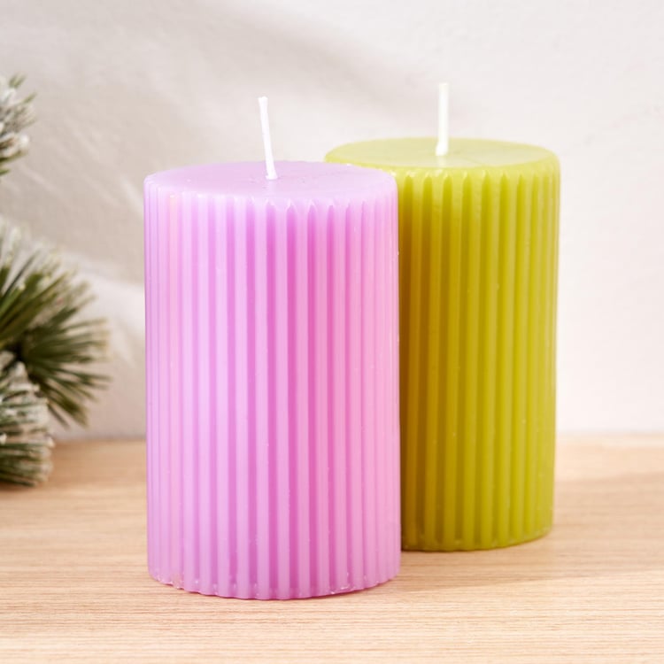 Alisa Set of 2 Jasmine and Lavender Scented Pillar Candles