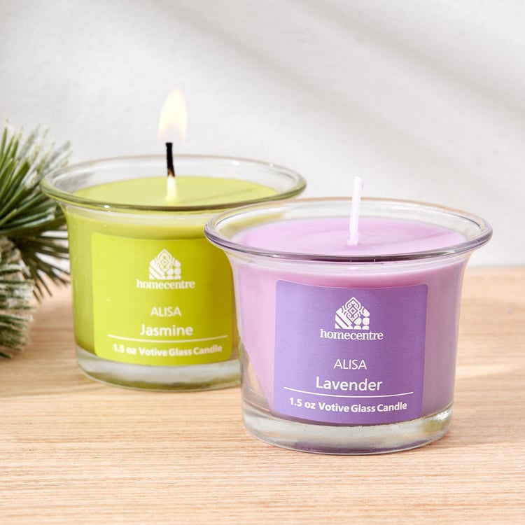 Alisa Set of 2 Jasmin and Lavender Scented Jar Candles