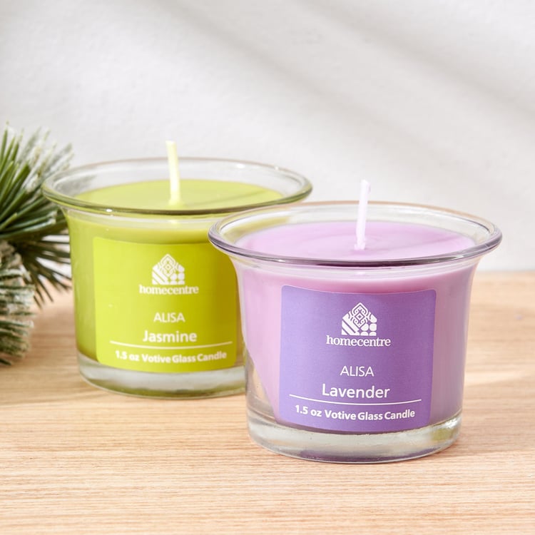 Alisa Set of 2 Jasmin and Lavender Scented Jar Candles