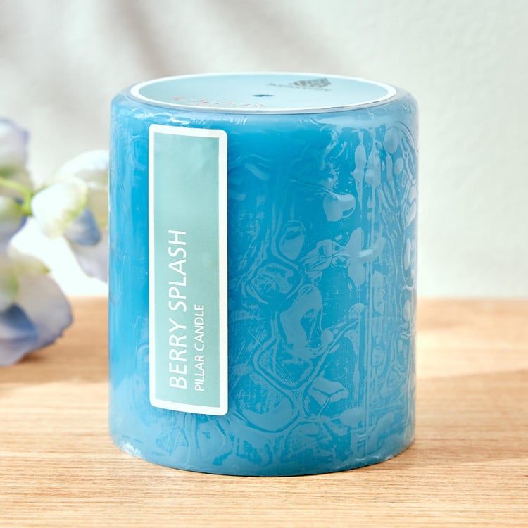 Colour Refresh Blueberry Scented Pillar Candle