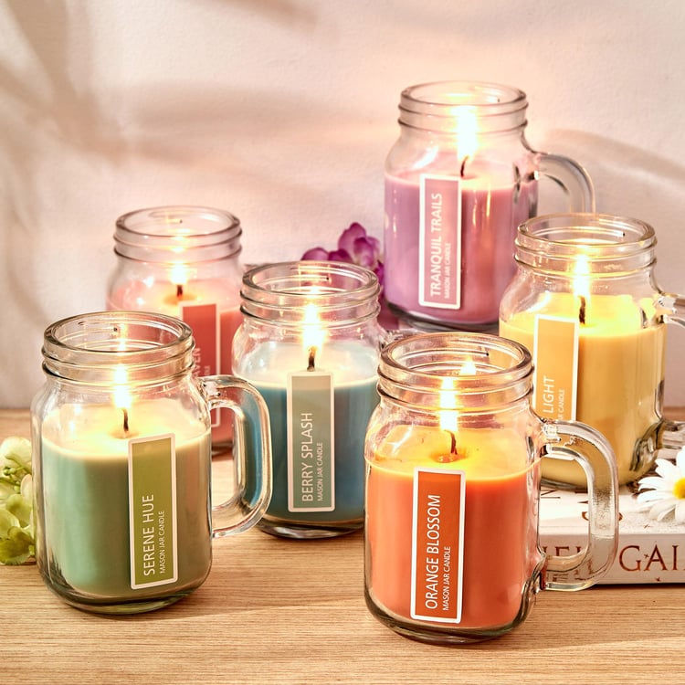 Colour Refresh Blueberry Scented Mason Jar Candle