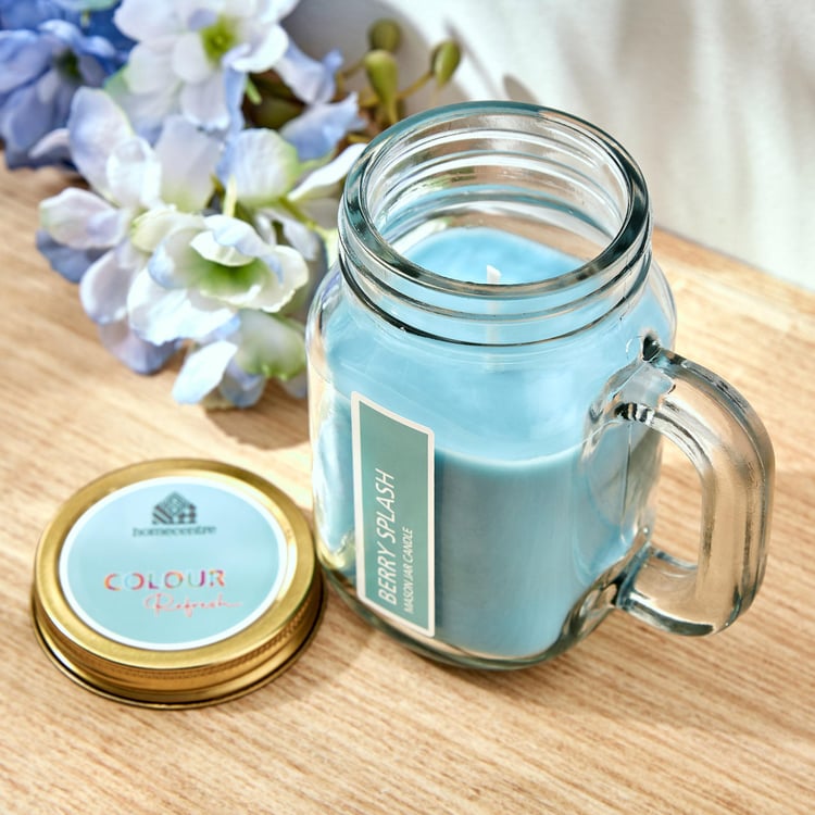 Colour Refresh Blueberry Scented Mason Jar Candle