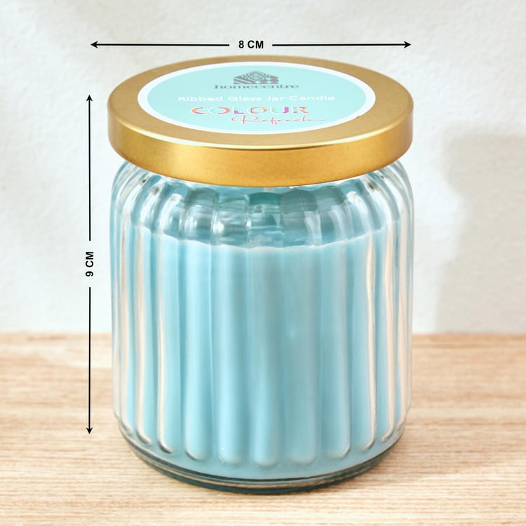 Colour Refresh Blueberry Scented Ribbed Jar Candle