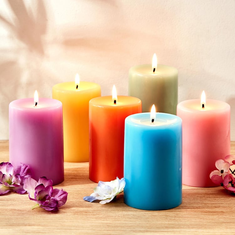 Colour Refresh Set of 2 Blueberry Scented Pillar Candles