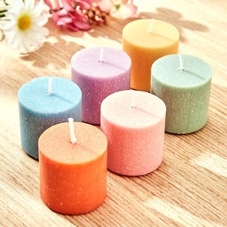 Colour Refresh Set of 6 Blueberry Scented Votive Candles