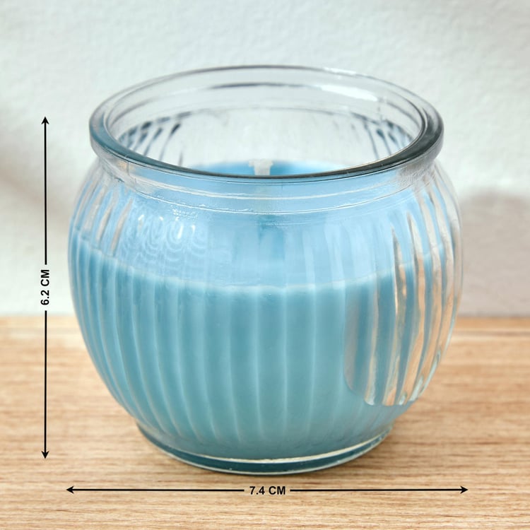 Colour Refresh Blueberry Scented Ribbed Jar Candle