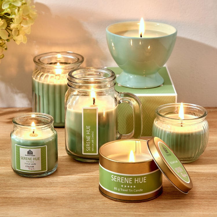 Colour Refresh Sea Breeze Scented Ribbed Jar Candle