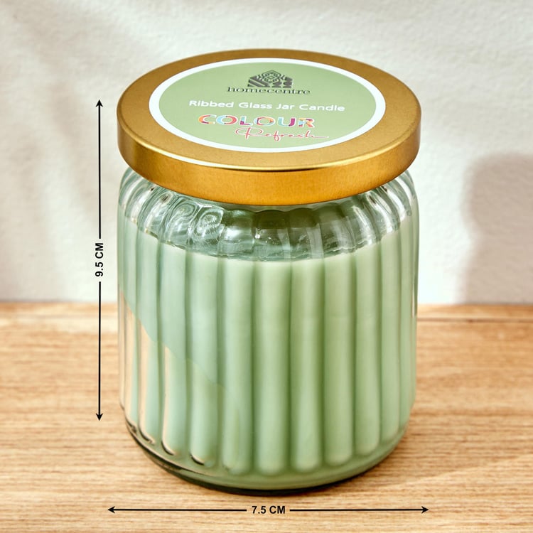 Colour Refresh Sea Breeze Scented Ribbed Jar Candle