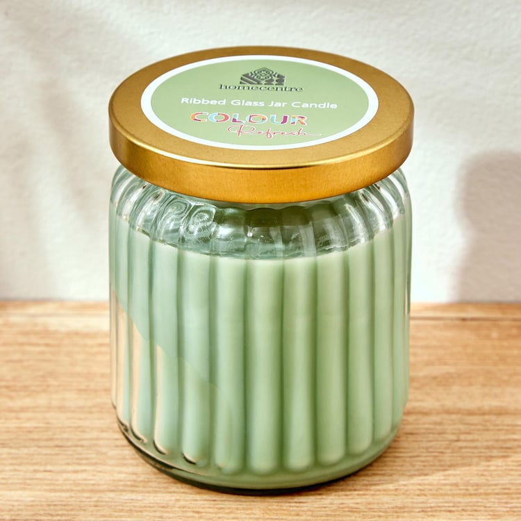 Colour Refresh Sea Breeze Scented Ribbed Jar Candle