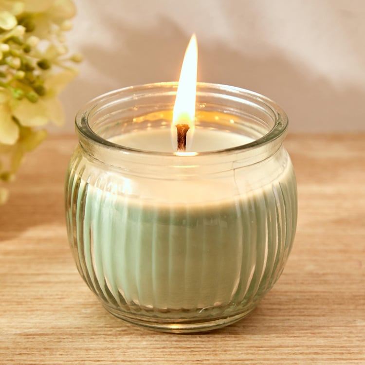 Colour Refresh Sea Breeze Scented Ribbed Jar Candle