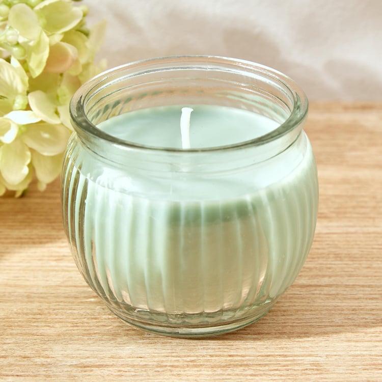 Colour Refresh Sea Breeze Scented Ribbed Jar Candle