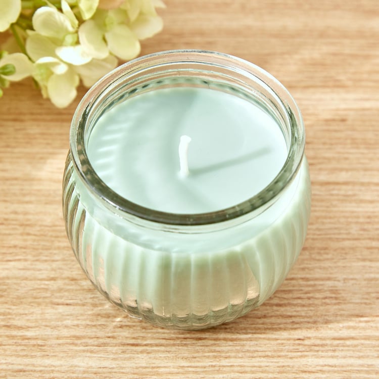 Colour Refresh Sea Breeze Scented Ribbed Jar Candle