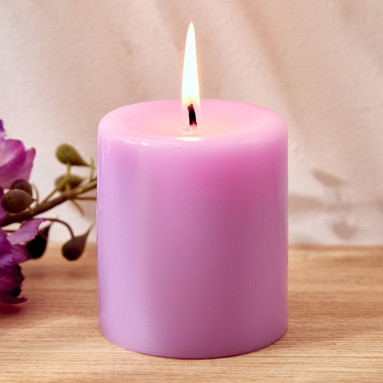 Colour Refresh Lavender Scented Pillar Candle