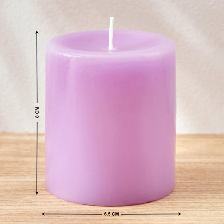 Colour Refresh Lavender Scented Pillar Candle