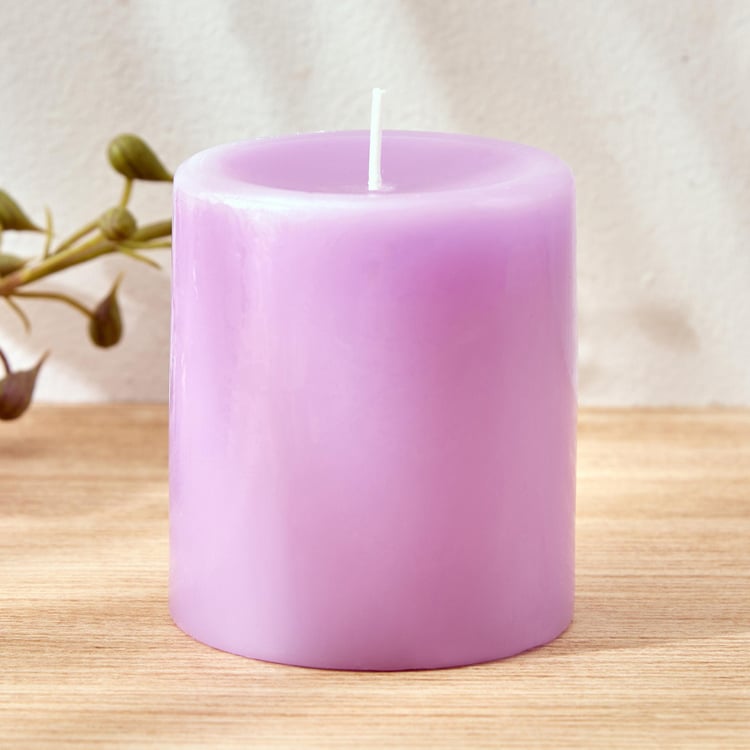 Colour Refresh Lavender Scented Pillar Candle