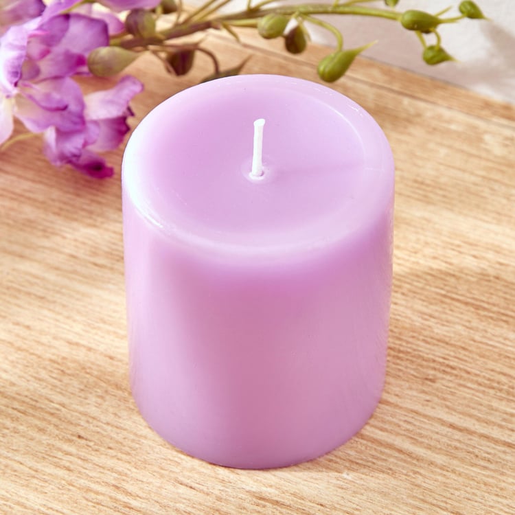 Colour Refresh Lavender Scented Pillar Candle