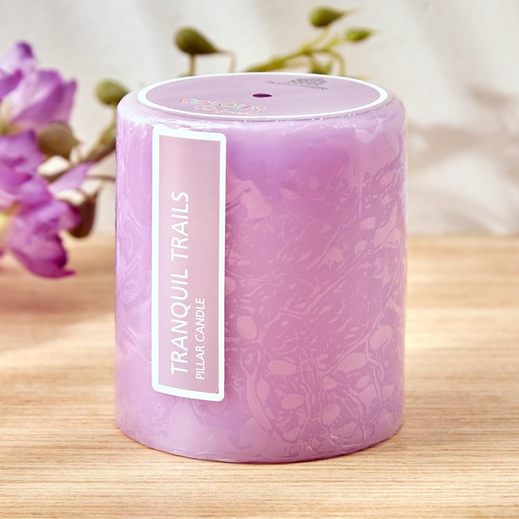 Colour Refresh Lavender Scented Pillar Candle