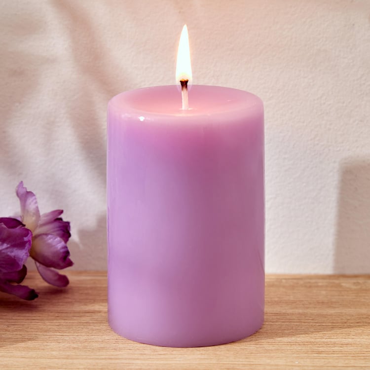 Colour Refresh Lavender Scented Pillar Candle