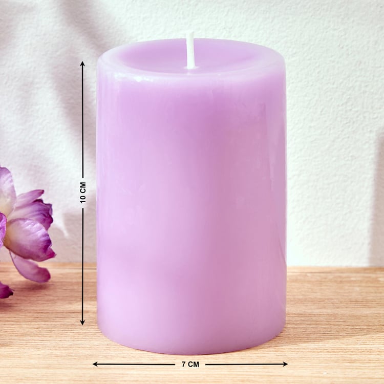 Colour Refresh Lavender Scented Pillar Candle