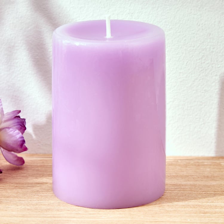 Colour Refresh Lavender Scented Pillar Candle