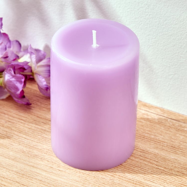 Colour Refresh Lavender Scented Pillar Candle