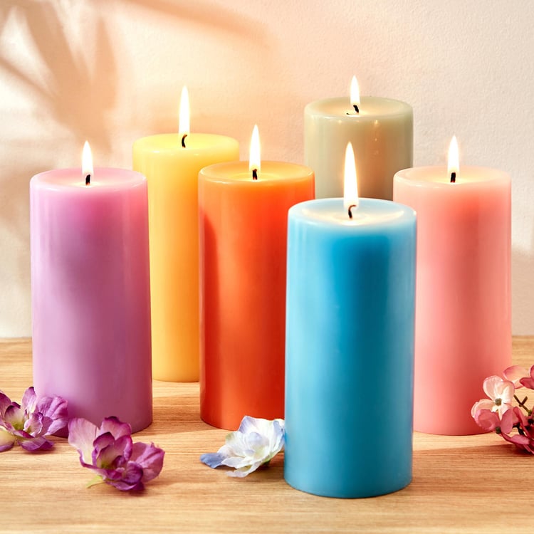 Colour Refresh Lavender Scented Pillar Candle