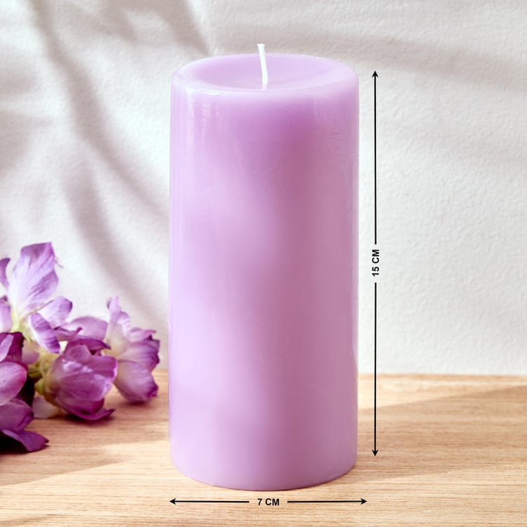 Colour Refresh Lavender Scented Pillar Candle