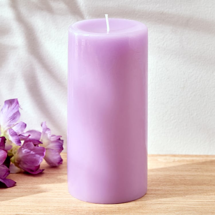 Colour Refresh Lavender Scented Pillar Candle