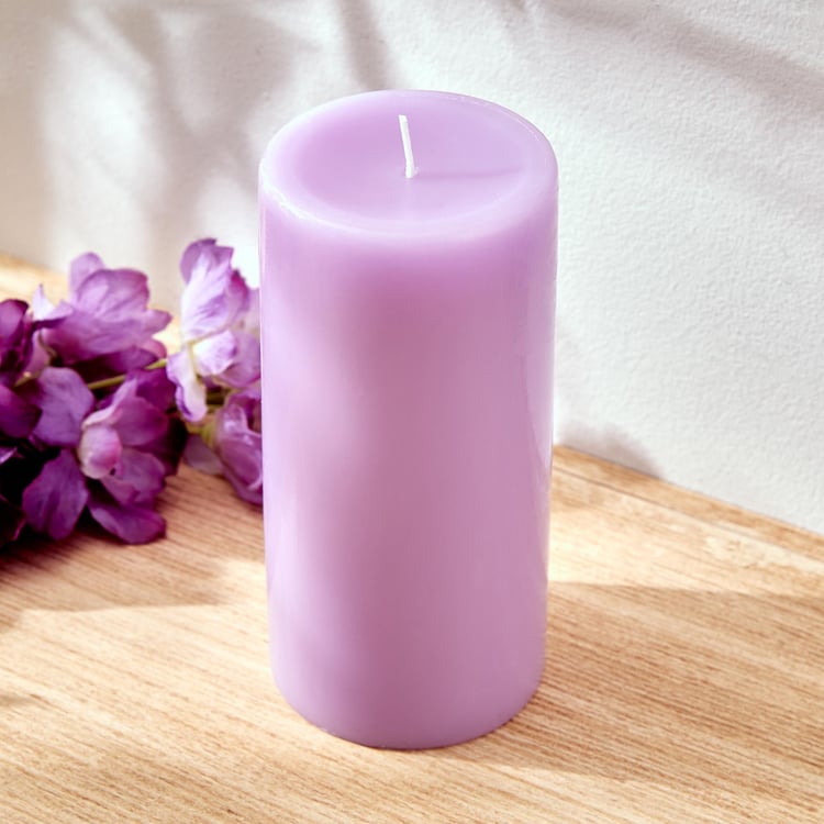 Colour Refresh Lavender Scented Pillar Candle