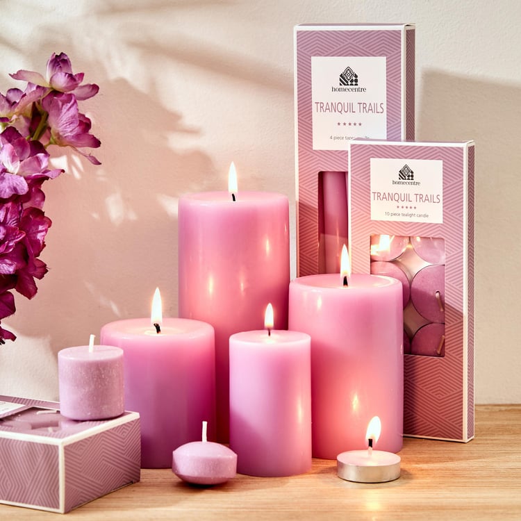 Colour Refresh Set of 2 Lavender Scented Pillar Candles