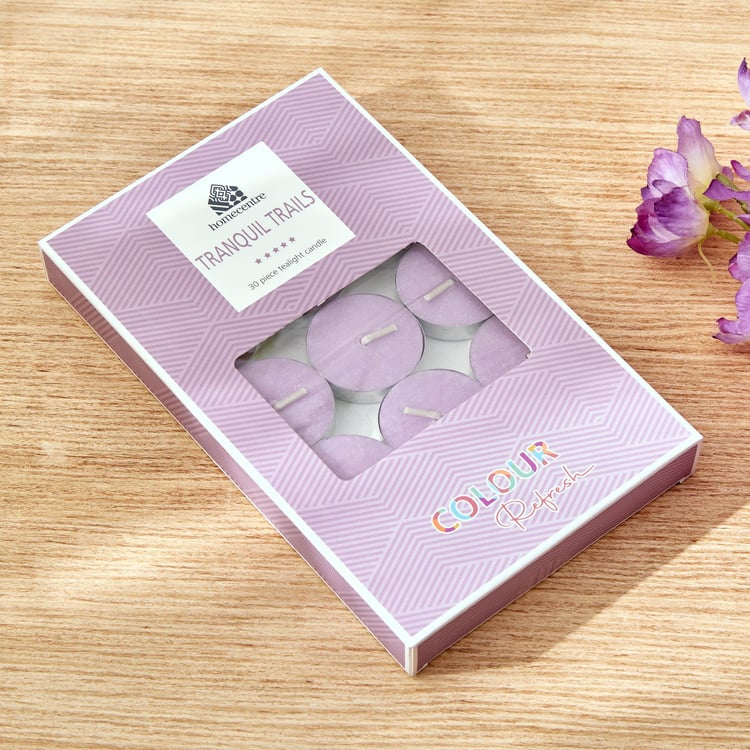 Colour Refresh Set of 30 Lavender Scented T-Light Candles