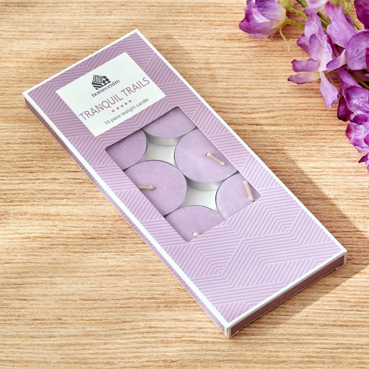 Colour Refresh Set Of 10 Lavender Scented T-Light Candles