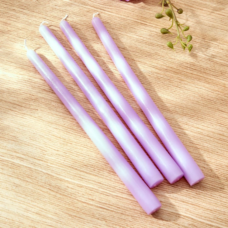 Colour Refresh Set of 4 Lavender Scented Tapered Candles