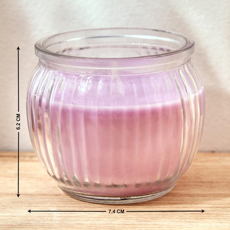 Colour Refresh Lavender Scented Ribbed Jar Candle