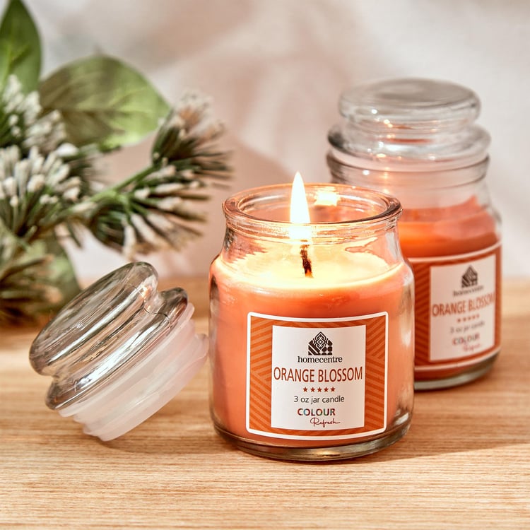 Colour Refresh Set of 2 Orange Scented Jar Candles