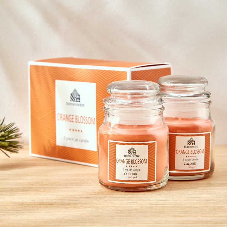 Colour Refresh Set of 2 Orange Scented Jar Candles