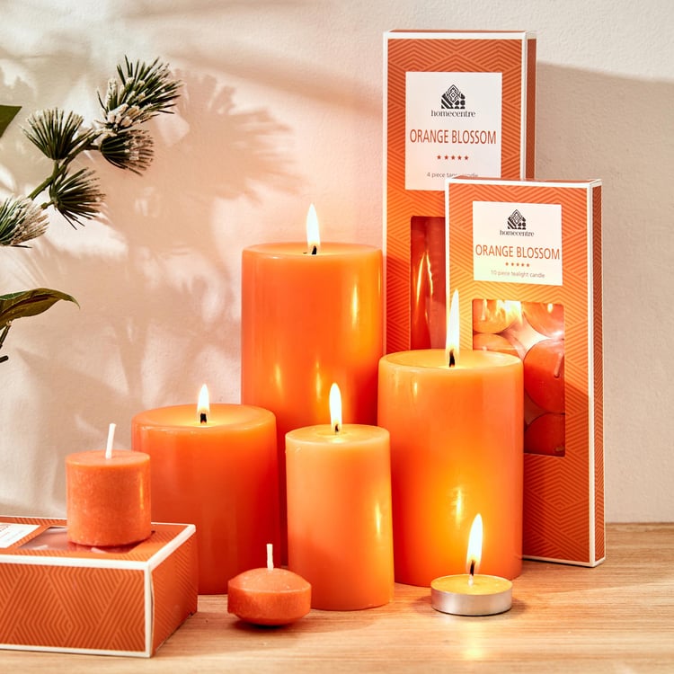 Colour Refresh Set of 2 Mandarin Scented Pillar Candles