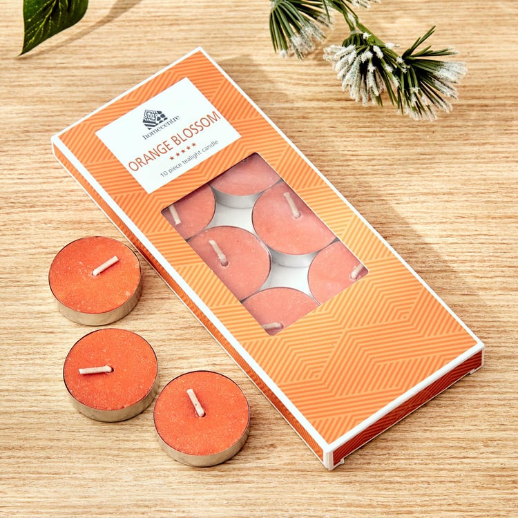 Colour Refresh Set of 10 Orange Scented T-light Candles