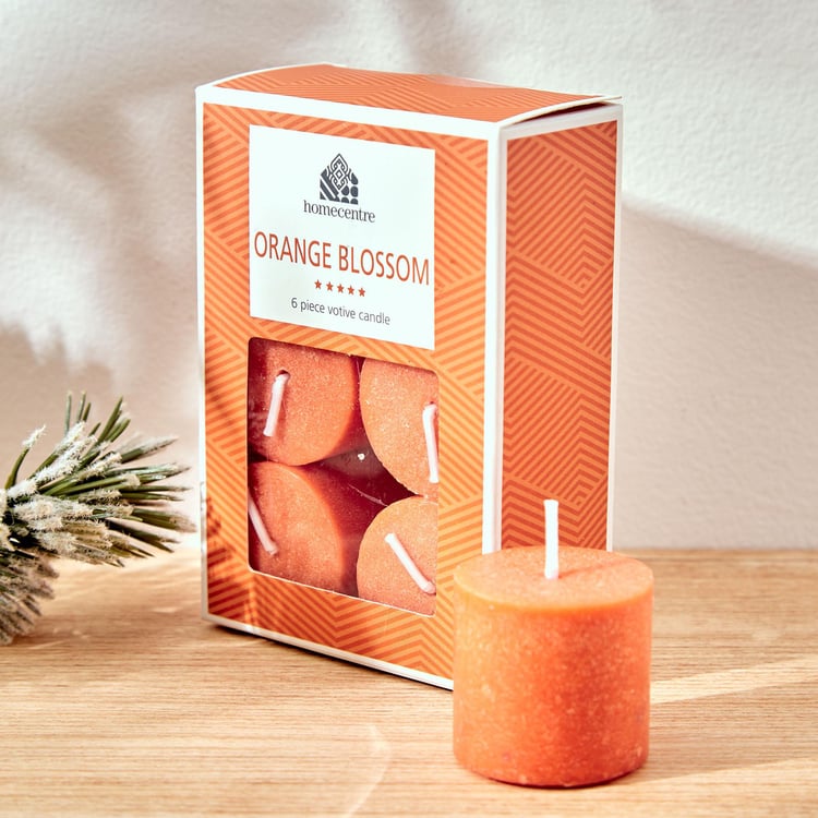 Colour Refresh Set of 6 Mandarin Scented Votive Candles