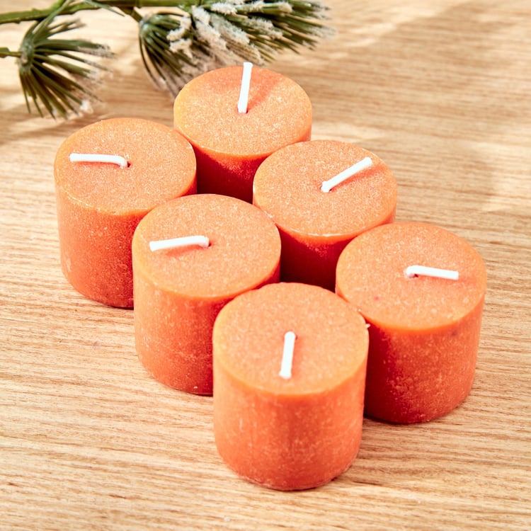 Colour Refresh Set of 6 Mandarin Scented Votive Candles