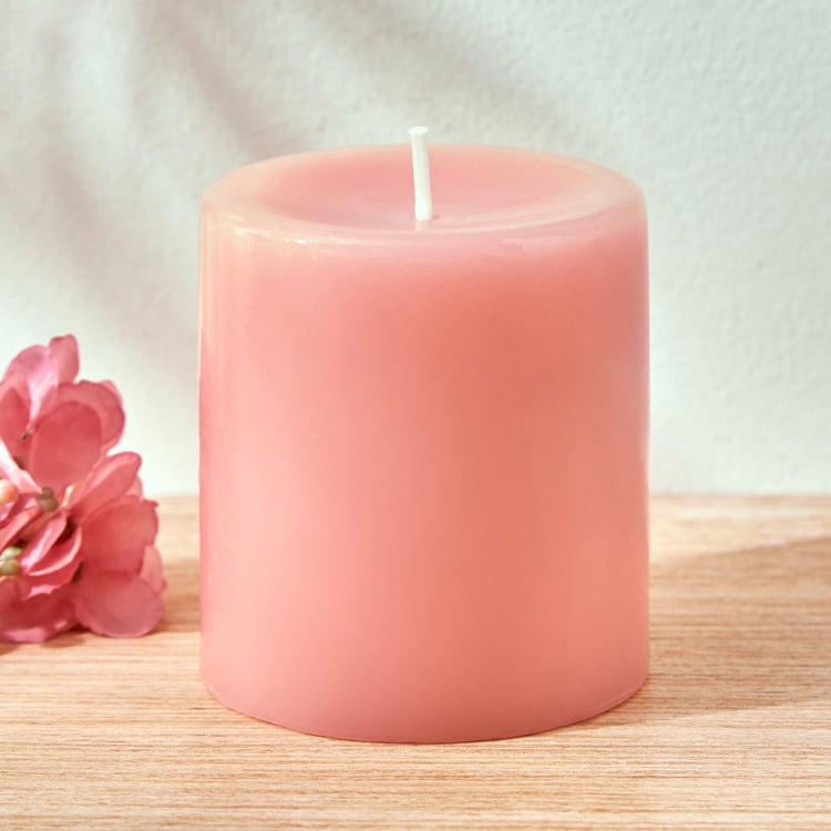 Colour Refresh Rose Scented Pillar Candle