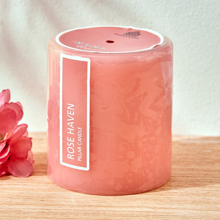 Colour Refresh Rose Scented Pillar Candle