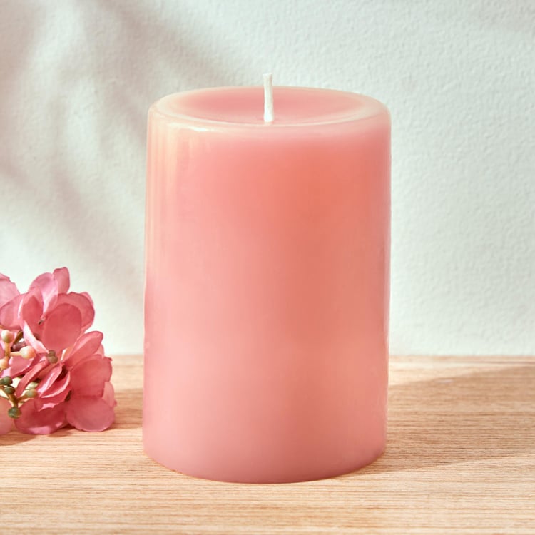 Colour Refresh Rose Scented Pillar Candle