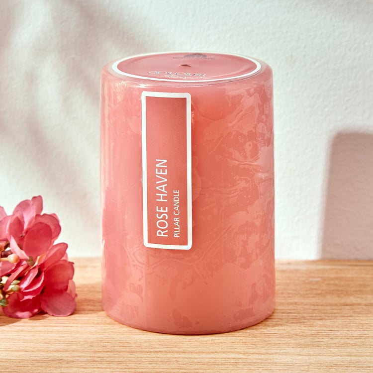 Colour Refresh Rose Scented Pillar Candle