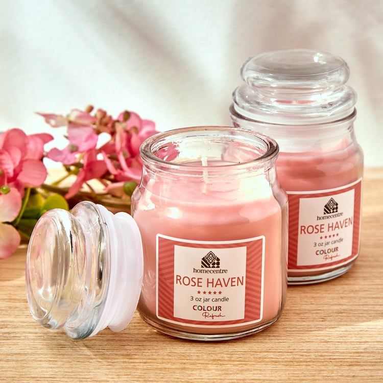 Colour Refresh Set of 2 Rose Haven Scented Jar Candles