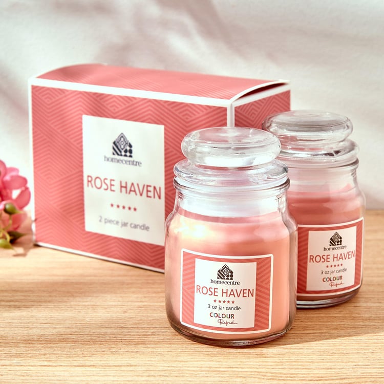 Colour Refresh Set of 2 Rose Haven Scented Jar Candles