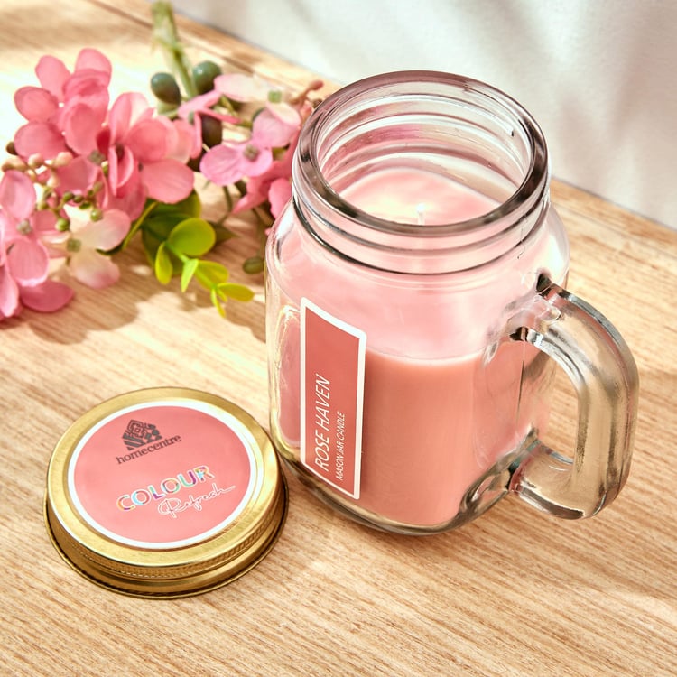 Colour Refresh Rose Scented Jar Candle