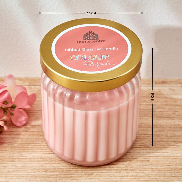 Colour Refresh Scented Ribbed Jar Candle