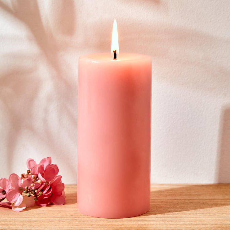 Colour Refresh Rose Scented Pillar Candle