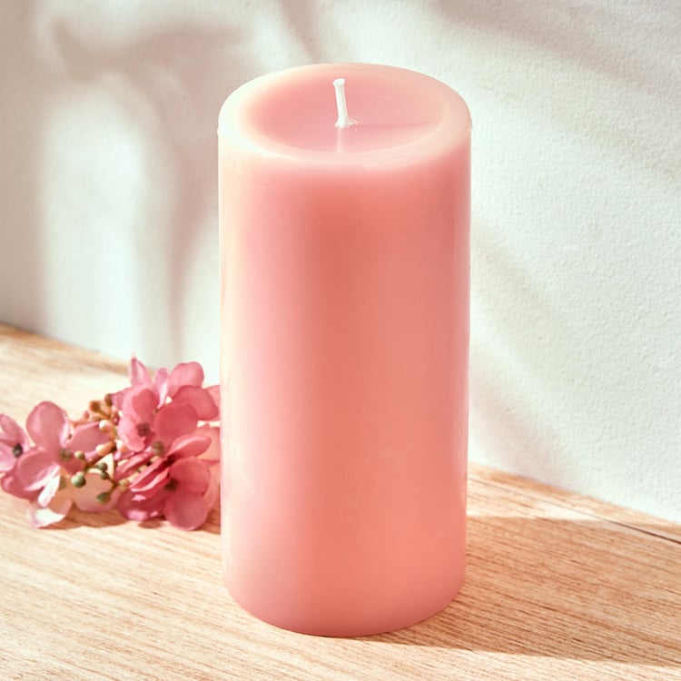 Colour Refresh Rose Scented Pillar Candle